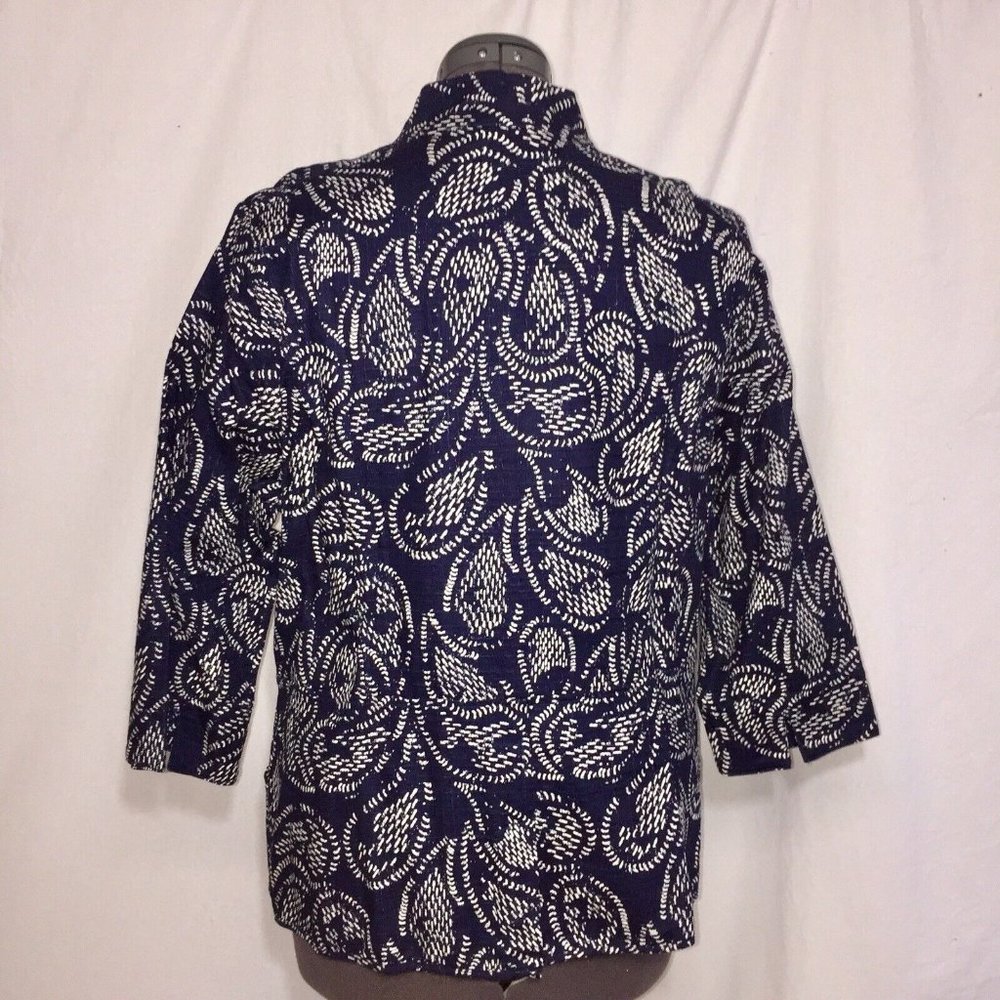 CJ Banks Jacket Womens X 14W Used Navy No Collar Zip Front Lightweight - Picture 5 of 12